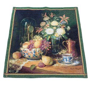 Memories Fruit and Floral Still Life Grande Tapestry Wall Hanging ~ Campbell